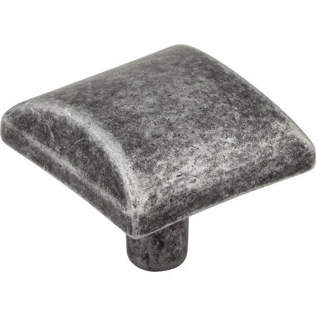 Elements 1-1/8" Overall Length Distressed Antique Silver Square Glendale Cabinet Knob 525SIM